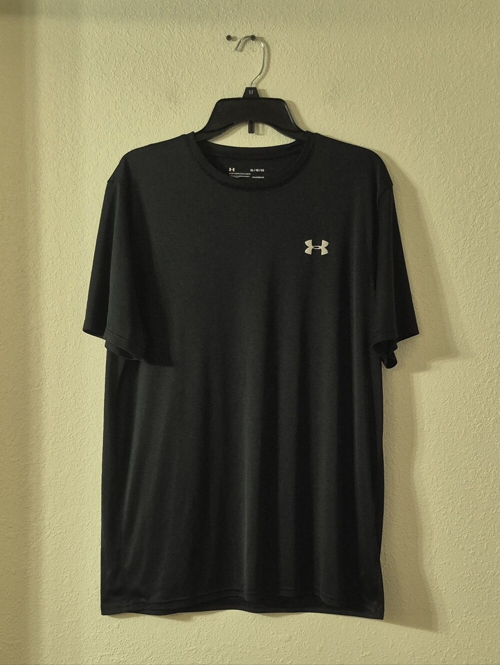 Under Armour Black Crew Neck Performance Tee with Silver Logo